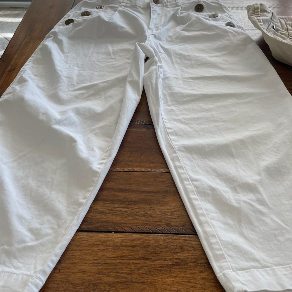 2 Tommy Hilfiger Capri pants size 4 white and khaki tan - Picture 4 of 16